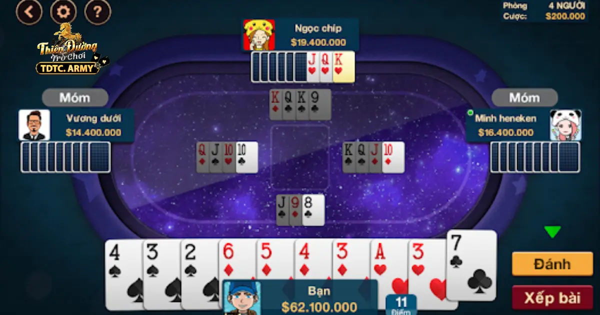 Các trường hợp đặc biệt trong Phỏm ảnh hưởng đến điểm số